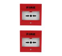 2 Pièces Bouton D'urgence Réinitialisable Brise-vitre Rouge pour Alarme | Plastique, Commande Manuelle D'accès, Systèmes de Contrôle, Centres Commerciaux, Conformité Sécurité Incendie