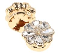 2 Pièces Boutons de Manchette Femme Fleur en Alliage avec Cristaux | Cache Bouton Fleur Chemise, Couvre Bouton Fleurs Chemise, pour Blouse et Chemise D'affaires