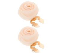 2 Pièces Boutons de Manchette Fleur Rose 3d Beige Métal Élégante | Cache Bouton Chemise Femme, Clips Détachables, Style Vintage, pour Poignets de Chemise, Manteaux, Fêtes
