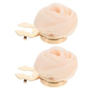 2 Pièces Boutons de Manchette Fleur Rose 3d, Clips Détachables | Cache-boutons Beige, Style Vintage Élégant, pour Chemises et Manteaux, Tenue de Mariage ou Affaires