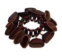 2 Pièces Bracelet à Percussion, Style Tribal Boho | Bois et Coque de Noix, Structure Tressée à Main, pour Ensembles de Danse et Fêtes