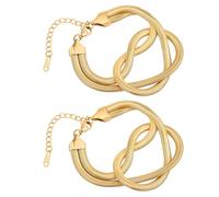 2 Pièces Bracelet Serpentin à Nœud Infini 18k Bracelets Nœud d'Amour En Acier Titane Bracelet- Infini Réglable Chaîne Serpent Exquise Love Knot Infinite Chain Link Cadeaux Pour Couples d'Amitié