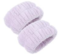 2 Pièces Bracelets de Spa en Flanelle, pour Lavage du Visage | Bandeau de Bain Souple, Tissu Léger et Rond, pour Garder L’évier Propre Manches Sèches