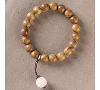 2 Pièces Bracelets Feng Shui en Bois Perle de Charme de Jade Prière de Perles de Mala Bijoux en Pierres Précieuses Naturelles pour Femmes Hommes Amulette Bonne Chance Attirer la Richesse