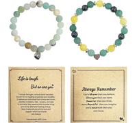 2 Pièces Bracelets Pendentifs Amour,Bracelets De Perles Élastiques,Bracelets Réglables,Bracelets Tissés À La Main,Bracelets Pour Femmes