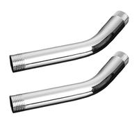 2 Pièces Bras Acier Inoxydable Courbé, Rallonge 6 Pouces | Finition Chromée Argentée, Design Incliné Fixe, pour Salle de Bain, Soutient Grands Pommeaux