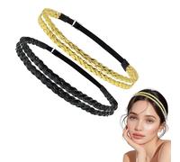 2 Pièces Breas De Cheveux Élastiques Tressés, Accessoires De Cheveux Rétro Et Élés, Simples Et Personnalisés Pour Les Femmes, Taille Réglable, Accessoires De Vêtements.