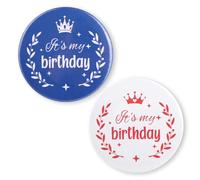 2 Pièces Broche Anniversaire, 5,8cm Broche Bouton C'est Mon Anniversaire Badge Joyeux Anniversaire Décorations de Fête, Tenue Accessoires pour Enfants Garçons et Filles Femmes Hommes