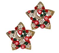 2 Pièces Broche de Noël en Alliage, Étoile à Cinq Branches
