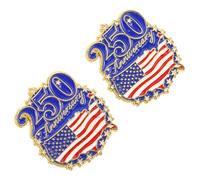 2 Pièces Broche Drapeau Américain, Alliage Bleu, Épingle | Finition Émaillée Vive Résistante à Décoloration, Fermoir Sûr, pour Fête du 4 Juillet et Collectionneurs