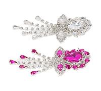 2 Pièces Broche en Brillant élégant Blanc Rose Rouge Broches de Mariage avec épingle pour Bricolage Artisanat Mariages Bals de Fin D'année