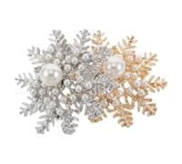 2 Pièces Broche en Perles pour Femme, Noël et Hiver | Fermeture Flexible, Fixation Sûre, Alliage, Accessoire Polyvalent pour Fête