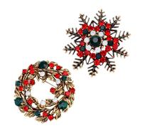 2 Pièces Broche Flocon de Neige de Noël Rétro en Alliage | Or, pour Bandeau et Paquet à Main, Usage Quotidien, Garçon et Filles et Étudiants