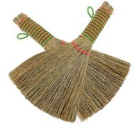 2 Pièces Broom Mini Balai de Nettoyage Portable en Miscanthus | Balayette Compacte, Poignée Ergonomique, N'abîme Pas les Surfaces, pour Stores, Voiture, Usage Domestique