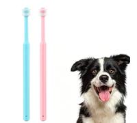 2 Pièces Brosse 360 degrés en Silicone,Petite brosse à dents Doux,Brosse à Dents en Nylon Doux Animaux Domestiques,Ensemble brosse à dents,Brosse à tête Ronde,Pour Hygiène