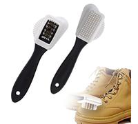 2 pièces Brosse à Chaussures en Daim à 4 côtés, Brosse de Nettoyage de Bottes en Daim, Brosse à Chaussures de Nettoyage de Haute qualité, Brosse à crêpe, Ensemble de nettoyant pour Chaussures