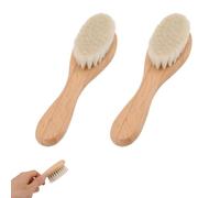 2 pièces brosse à cheveux de bébé, brosse à barbe brosse à cheveux à poils doux brosse à cheveux pour bébé brosse en laine avec manche en bois pour nouveau-né en bas âge