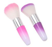 2 Pièces Brosse à Dépoussiérer pour Ongles, Nylon Rose | Résiste à L’aplatissement, Améliore L’adhérence de Base, pour Rainures et Ongles, Étui