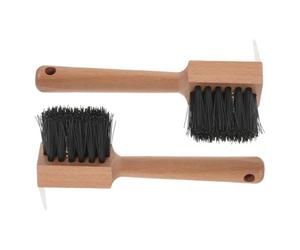 2 Pièces Brosse à Sabot de Cheval à Manche en Bois, Nettoyage Doux | Acier Inoxydable, Poils Souples, Entretien du Harnachement, Usage Écurie, pour Utilisateurs et Travailleurs