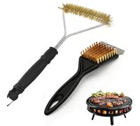 2 Pièces Brosse Barbecue,Brosse Laiton Barbecue,Brosse Grille Barbecue,Brosses BBQ avec Poils en Laiton,Parfaite pour Nettoyer Grills en Fonte,Barbecues à Gaz et à Charbon (Brosse Y + Grattoir)