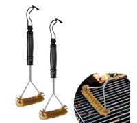 2 Pièces Brosse Barbecue Laiton, Brosse Nettoyage 360°, Accessoires Barbecue, Laiton Antidérapant, Convient à Tous Grils
