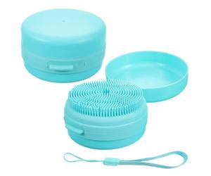 2 Pièces Brosse de Bain Bébé en Silicone Souple | Usage Polyvalent pour Bains et Massages, Contact Non Irritant, Réutilisable, Couleur Bleu Ciel