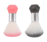 2 Pièces Brosse de Barbier Cou, Plumeau Doux, Manche Ergonomique | Usage Salon et Coiffure, Nettoyage Délicat du Col Nuque, Fibres Nylon, Tube Aluminium, PP