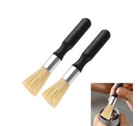 2 Pièces Brosse de Barista et Pinceau Machine a Cafe, Noir, pour Nettoyage Profond des Machines à Expresso, Porte-Filtres et Moulins à Café, Poils Naturels Noir