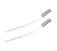 2 Pièces Brosse de Nettoyage à Long Manche Flexible | Poils Rigides Nylon Pp, Blanc, Atteint les Fentes Étroites, pour Tambour et Tiroir à Lessive
