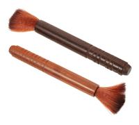 2 Pièces Brosse de Nettoyage pour Erhu et Violon, Laine et Bois | Application Facile, Enlève la Poussière, Prise en Main Confortable, Usage pour Entretien des Cordes Couleur Aléatoire