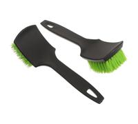 2 Pièces Brosse de Nettoyage pour Seau à Cheval, Poils Durs | Poils Denses, Tête à Angle Droit, Manche Plastique Allongé, pour Écurie et Ranch, Vert