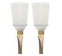 2 Pièces Brosse de Toilettage Cheval en Acier, P Or | Retire les Poils Morts, Nettoyage Facile, Usage Pratique, Format Compact, pour Crins et Pelage