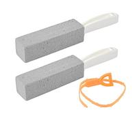 2 pièces Brosse de toilette en pierre ponce Nettoyage Dure WC +1 pièce outil de nettoyage pour le tuyaux d'évacuation Nettoyage pour la Piscine,la Plaque de Cuisson,le Carrelage cuvette des toilettes