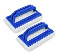 2 Pièces Brosse Éponge Ligne d'eau, Brosse de Nettoyage de Piscine, Brosses Éponge de Piscine, Eponge Magique Piscine, Brosse Plancher Mur Piscine, Brosse de Piscine avec Poignée, pour Enlever Saleté