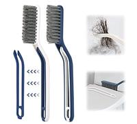 2 Pièces Brosse Nettoyante 2 en 1, Brosse à Fentes Multifonctionnelle Brosse Nettoyage,Brosse pour Joints de Sol,Brosse de Nettoyage d'angle de fenêtre avec Clip (Blanc+Bleu)
