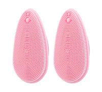 2 Pièces Brosse Nettoyante Massage Doux en Silicone Rose, Visage | Léger et Portable, Enlève L’excès de Sébum, Usage Quotidien pour Visage Sec, Format Manuel
