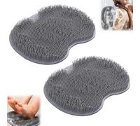 2 pièces Brosse Pieds Douche avec Ventouses Antidérapantes, 30 x 22 cm Tapis de massage en silicone antidérapant pour les pieds et le dos de douche, pour Nettoyage, Exfoliation et Massage Complet