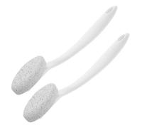 2 Pièces Brosse Pierre pour Pieds, Outil Pédicure Anti-callosités | ABS et Pierre, Design Sûr et Doux, Portable Blanc, Usage Multi-emploi pour Tous Types de Peau