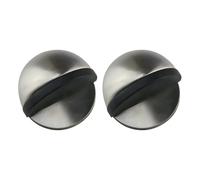 2 Pièces Butées de Porte en Acier Inoxydable, Bloc Porte Sol avec Pare-Chocs en Caoutchouc,Ovales Demi-luneStop-Porte Adhésif, Protection Murale Dissimulée pour Tous les Sols Durs