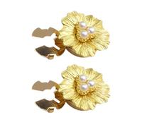 2 Pieces Button Covers - 2.5x2.5cm Suits Button Cover, Flower Shaped Pearl Cufflink Decoration For Dress Shirt Women Men Clothing Blouses Supplies