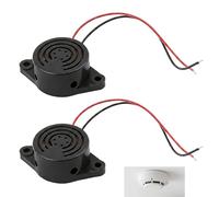 2 Pièces Buzzer 12V, Buzzer Piézo Électronique Puissant Alarme Sonore Continue 100 dB Étanche 3-24V Alerte de Sécurité pour Voiture Moto Système de Feu de Phares Oubliés et Applications Extérieures