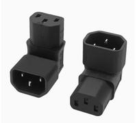 2 Pièces Câble Alimentation Coudé C14 à C13 Adaptateur 90 Degrés 250V 10A 3 Broches en PVC Isolant Gain de Place pour Ordinateurs de Bureau Équipements Électroniques Domestiques