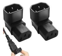 2 Pièces Câble Alimentation Coudé C14 à C13, Iec Stecker C14 Auf Nach Oben Gerichtet, Cable Alimentation 3 Broches, Iec Buchse C13 Power Extension Adapter, pour Ordinateurs,Imprimantes,Cuiseurs à Riz