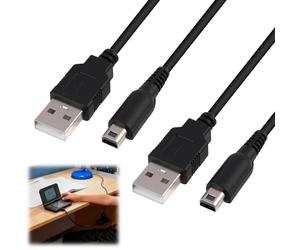 2 Pièces Câble Chargeur USB Compatible avec Nintendo New 3DS XL, 3DS XL, New 2DSXL, 2DS, DSiXL, 1.2 m Câble d’Alimentation, Charge Rapide Sécurisée, Cordon Alimentation pour Console Portable via PC