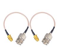 2 pièces Câble coaxial SMA femelle vers UHF SO239 femelle RG316 RF 15 cm pour analyseur d'antenne, antenne portative de base et radio CB, compteur SWR, radio Baofeng (pas pour la télévision