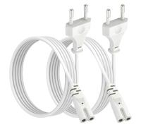 2 Pièces Câble d’Alimentation 2 Broches Prise Type C Euro vers Connecteur C7 Cable Cordon Alimentation pour HP Samsung Philips LG Sony TV PS5 PS4 TV Blu-Ray Imprimantes Électroménagers 1,5 m Blanc