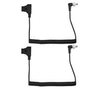 2 pièces Câble d'alimentation D TAP avec ressort,câble avec verrouillage DC vers connecteur D-Tap Câble spiralé 5,5x2,5mm,câble coudé pour appareils vidéo de surveillance PIX-E7 PIX-E5 7 400s