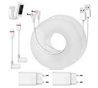 2 Pièces Câble D'alimentation Long 10 M Et Adaptateur, Câble Secteur Et Adaptateur, Câble De Charge Pour Ring, Câble De Charge Usb-C Compatible Avec Ring Spotlight Cam Plus/Pro Et Stick Up Cam