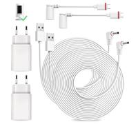 2 Pièces Câble D'alimentation Long 7,6 M Et Adaptateur, Câble Secteur Et Adaptateur, Câbles De Charge Pour Ring, Câbles De Charge Usb-C Compatible Avec Ring Spotlight Cam Plus/Pro Et Stick Up Cam