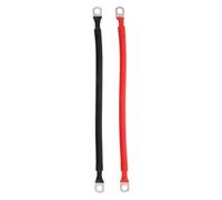 2 Pièces Câble de Batterie 2 Awg en Cuivre Étamé, Gaine Silicone | Marquage Visible du Diamètre, Repérage Facile des Bornes, Cosses Annulaires Incluses, Paire